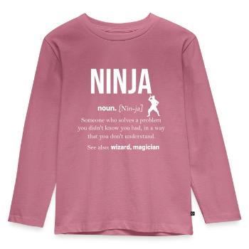 Ninja - T-shirt manches longues Premium Enfant - mauve - Devant - AI Model Kid Female (0cm)