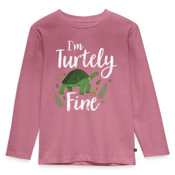 Turtle Relaxed Chill Sea Ocean Beach - Kids' Premium Longsleeve Shirt - mauve - Front - AI Model Kid Female (0cm)