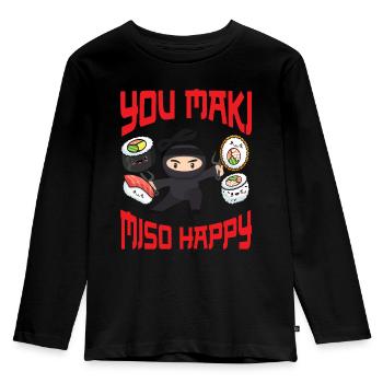 Ninja Cadeau Karaté Ninjutsu Judo Samouraï Japon - T-shirt manches longues Premium Enfant - noir - Devant - AI Model Kid Male (0cm)