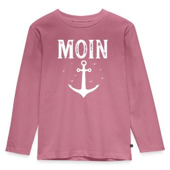 Hamburg Tshirt Geschenk Moin Hamburch Fußball - Kinder Premium Bio Langarmshirt - Mauve - Vorne - AI Model Kid Female (0cm)