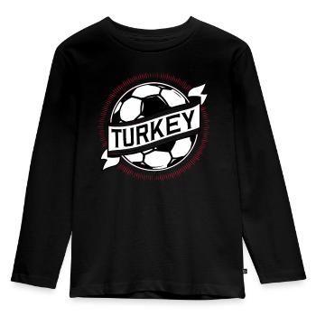 Turquie Cadeau Turquie Football Europe Turquie - T-shirt manches longues Premium Enfant - noir - Devant - AI Model Kid Male (0cm)