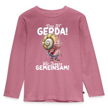 Funny Tshirt Humor Lazy Fun Sport Running Work - Kids' Premium Longsleeve Shirt - mauve - Front - AI Model Kid Female (0cm)