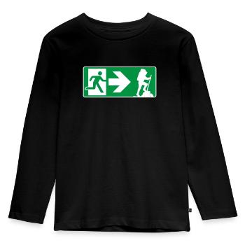 Emergency Exit: Hiking, Mountaineering, Hikers - Kids' Premium Longsleeve Shirt - black - Front - AI Model Kid Male (0cm)