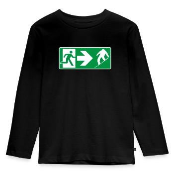 Emergency Exit Snowboard Snowboarder - Kids' Premium Longsleeve Shirt - black - Front - AI Model Kid Male (0cm)