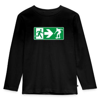 Emergency Exit Skateboard Skater - Kids' Premium Longsleeve Shirt - black - Front - AI Model Kid Male (0cm)