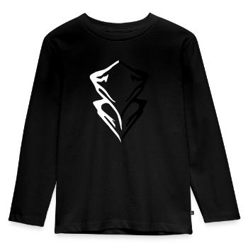 Gipfel-Berg-Logo - Kinder Premium Bio Langarmshirt - Schwarz - Vorne - AI Model Kid Male (0cm)
