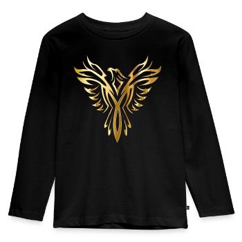 Die Hoffnung lebt, die aus der Asche steigt - Kinder Premium Bio Langarmshirt - Schwarz - Vorne - AI Model Kid Male (0cm)