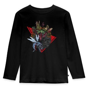 Planet of carnivorous plants in color - Kids' Premium Longsleeve Shirt - black - Front - AI Model Kid Male (0cm)