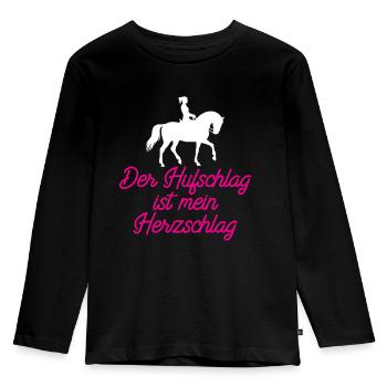 Hoof beat is my heartbeat - horse shirt - Kids' Premium Longsleeve Shirt - black - Front - AI Model Kid Male (0cm)