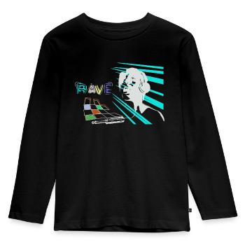 Rave - Kinder Premium Bio Langarmshirt - Schwarz - Vorne - AI Model Kid Male (0cm)