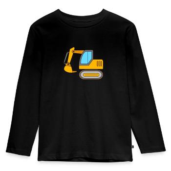 Bagger Kinder - Kinder Premium Bio Langarmshirt - Schwarz - Vorne - AI Model Kid Male (0cm)
