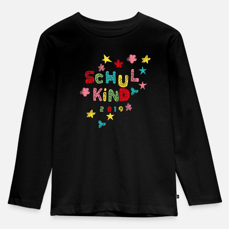 Schulkind 2019 - Kinder Premium Bio Langarmshirt - Schwarz