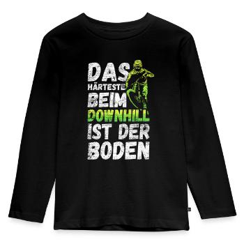 Downhill - Kinder Premium Bio Langarmshirt - Schwarz - Vorne - AI Model Kid Male (0cm)