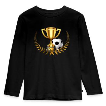 Cup winner soccer team - Kids' Premium Longsleeve Shirt - black - Front - AI Model Kid Male (0cm)