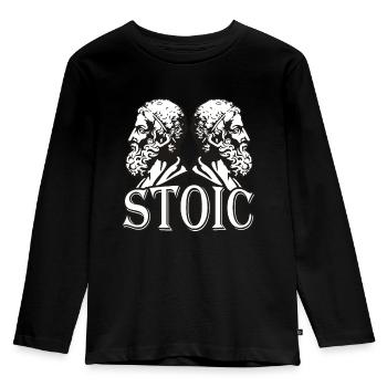 Stoic philosopher - Kids' Premium Longsleeve Shirt - black - Front - AI Model Kid Male (0cm)