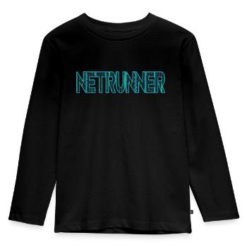 Netrunner Network Admin Administrator Informatics - Kids' Premium Longsleeve Shirt - black - Front - AI Model Kid Male (0cm)