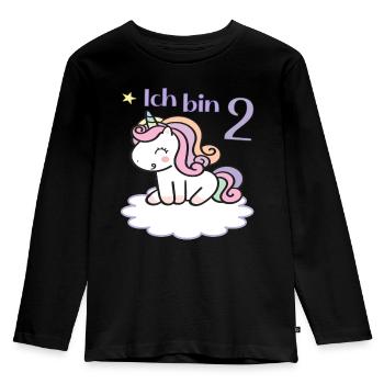 2. Geburtstag Mädchen Ich bin 2 Jahre 2 - Kinder Premium Bio Langarmshirt - Schwarz - Vorne - AI Model Kid Male (0cm)