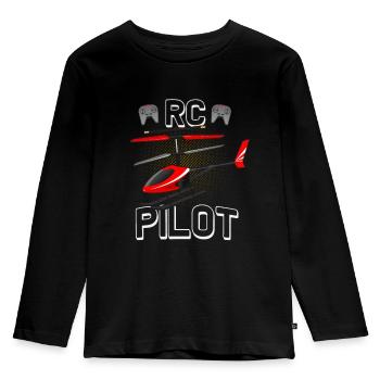 Vol modèle RC Hélicoptère pilote modèle hélicoptère - T-shirt manches longues Premium Enfant - noir - Devant - AI Model Kid Male (0cm)