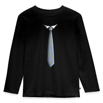 Tie with ducks - Kids' Premium Longsleeve Shirt - black - Front - AI Model Kid Male (0cm)
