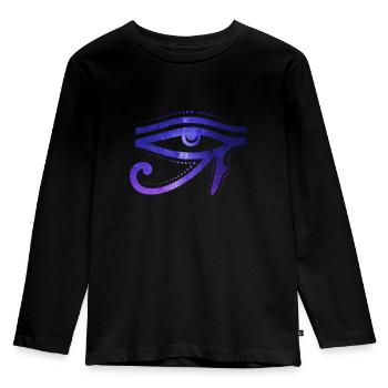 Kosmisches Auge Des Ra Ägyptische Hieroglyphe - Kinder Premium Bio Langarmshirt - Schwarz - Vorne - AI Model Kid Male (0cm)