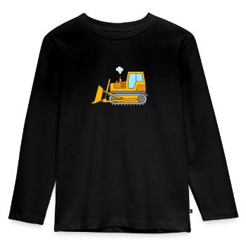 Bulldozer pour enfants - chantier de construction de bulldozers - T-shirt manches longues Premium Enfant - noir - Devant - AI Model Kid Male (0cm)