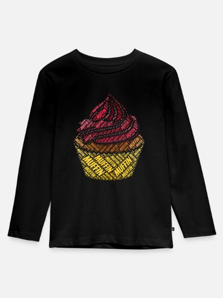 Muffin - Kinder Premium Bio Langarmshirt - Schwarz