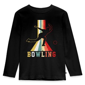 bowling - Kinderen Premium Bio shirt met lange mouwen - zwart - Voor - AI Model Kid Male (0cm)
