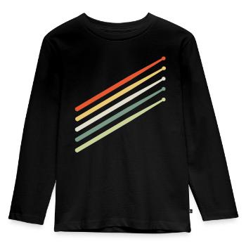 Drummer drumsticks - Kids' Premium Longsleeve Shirt - black - Front - AI Model Kid Male (0cm)