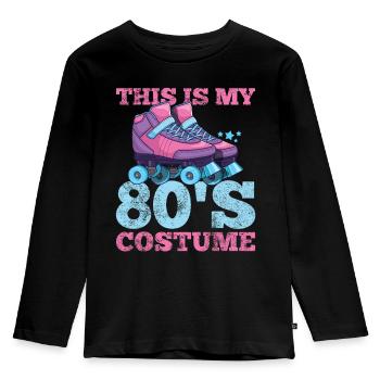 80er Rollschuhe - Kinder Premium Bio Langarmshirt - Schwarz - Vorne - AI Model Kid Male (0cm)