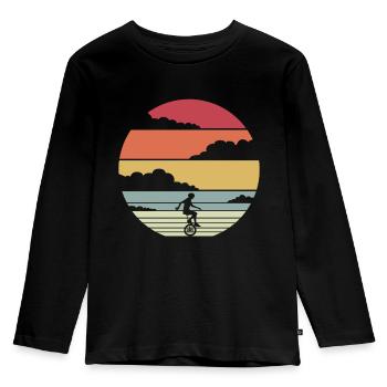Design rétro monocycle monocycle - T-shirt manches longues Premium Enfant - noir - Devant - AI Model Kid Male (0cm)