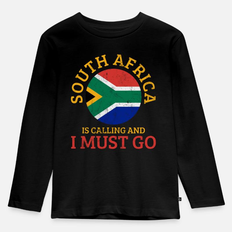 Südafrica - Kinder Premium Bio Langarmshirt - Schwarz