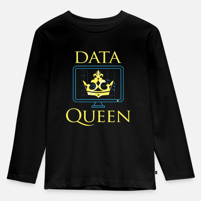 Data Queen Science R Statistics Statistician - Kids' Premium Longsleeve Shirt - black