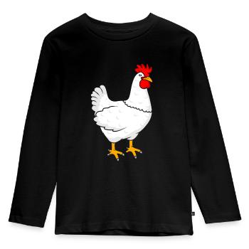Huhn - Kinder Premium Bio Langarmshirt - Schwarz - Vorne - AI Model Kid Male (0cm)