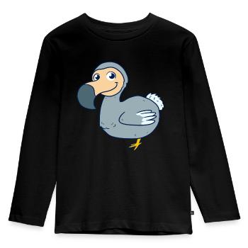 Dodo Dudu - Kinder Premium Bio Langarmshirt - Schwarz - Vorne - AI Model Kid Male (0cm)