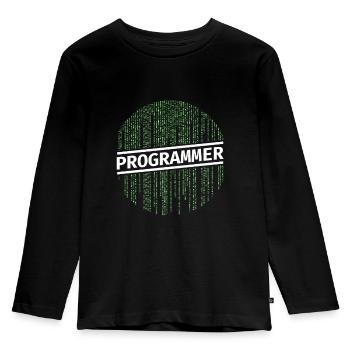 Programmer Programmierer Coding - Kinder Premium Bio Langarmshirt - Schwarz - Vorne - AI Model Kid Male (0cm)