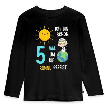 5 Jahre Kind Geburtstag Kinder Kindergeburtstag - Kinder Premium Bio Langarmshirt - Schwarz - Vorne - AI Model Kid Male (0cm)