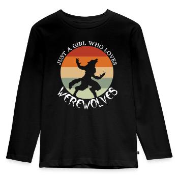Werwolf Sei du selbst außer Werwolf - Kinder Premium Bio Langarmshirt - Schwarz - Vorne - AI Model Kid Male (0cm)