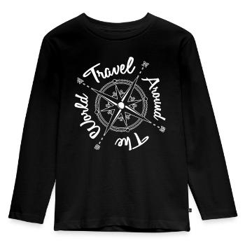 Cadeau de voyage et de voyage - T-shirt manches longues Premium Enfant - noir - Devant - AI Model Kid Male (0cm)