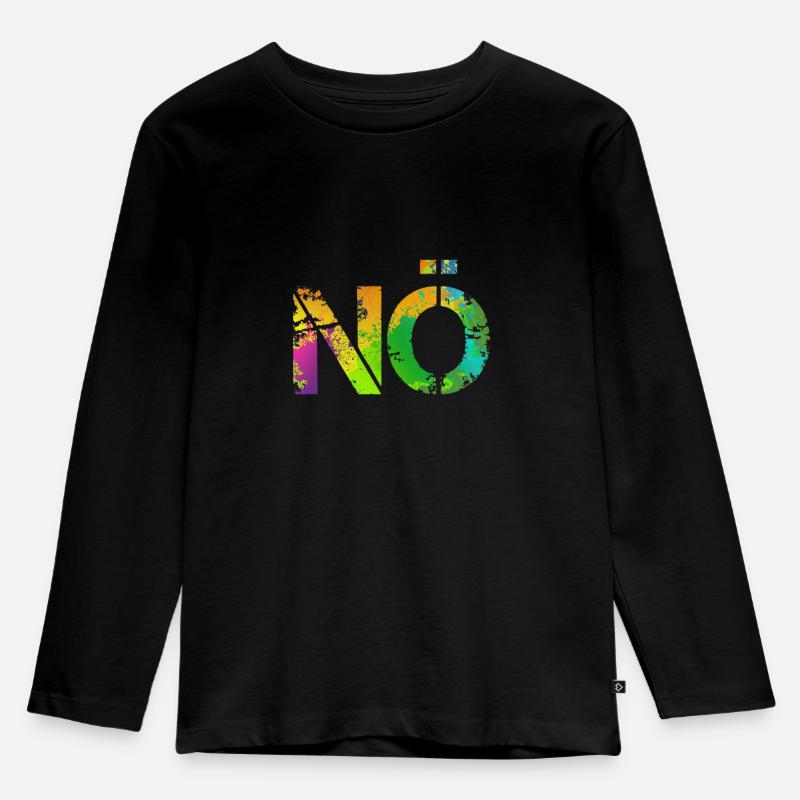 Nö Bunt Geschenkidee - Kinder Premium Bio Langarmshirt - Schwarz