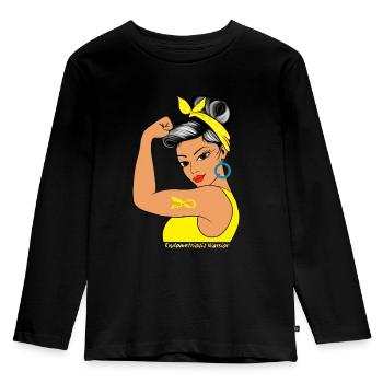 Endometriosis Warrior Awareness - Kinder Premium Bio Langarmshirt - Schwarz - Vorne - AI Model Kid Male (0cm)