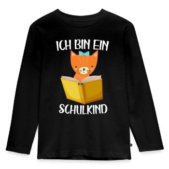 Schulanfang Erste Klasse einschulung - Kinder Premium Bio Langarmshirt - Schwarz - Vorne - AI Model Kid Male (0cm)