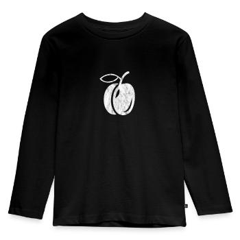 Pflaume - Kinder Premium Bio Langarmshirt - Schwarz - Vorne - AI Model Kid Male (0cm)