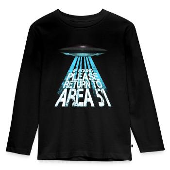 AREA 51 - Kids' Premium Longsleeve Shirt - black - Front - AI Model Kid Male (0cm)