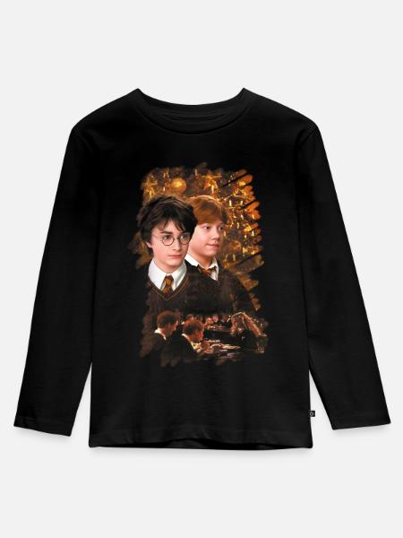 Harry Potter Ugly Christmas Harry & Ron - Premium økologisk langærmet T-shirt til børn - sort