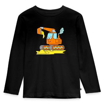 Excavatrice pelle chauffeur enfants - T-shirt manches longues Premium Enfant - noir - Devant - AI Model Kid Male (0cm)
