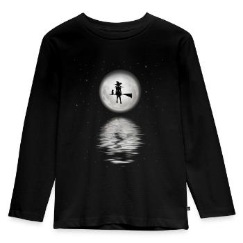 Witch with full moon - Kids' Premium Longsleeve Shirt - black - Front - AI Model Kid Male (0cm)