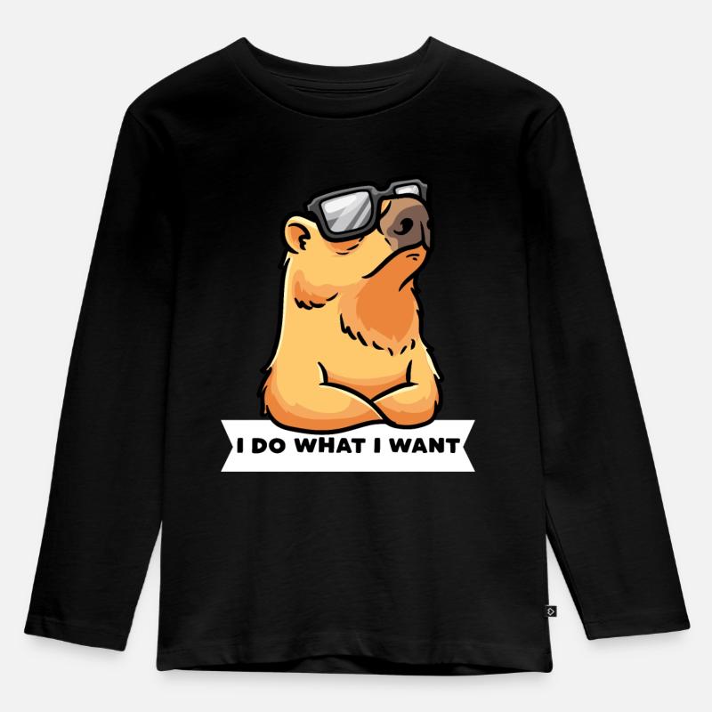 Capybara Capybara Capybara persistant - T-shirt manches longues Premium Enfant - noir