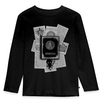 Necronomicon - Kinder Premium Bio Langarmshirt - Schwarz - Vorne - AI Model Kid Male (0cm)