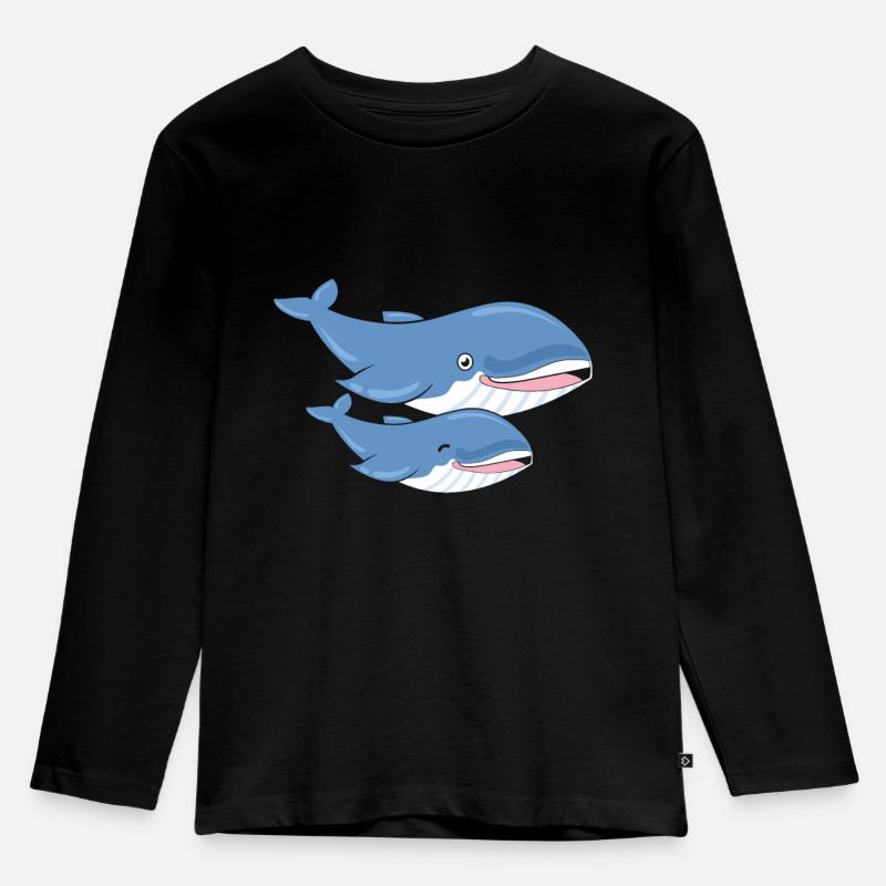 Wale - Kinder Premium Bio Langarmshirt - Schwarz
