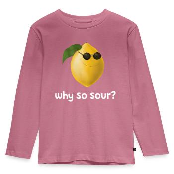 Cute Lemon - Why so sour - Kinder Premium Bio Langarmshirt - Mauve - Vorne - AI Model Kid Female (0cm)